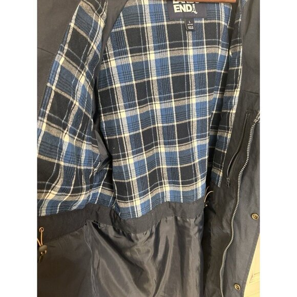 Lands’ End Mens Large (42-44) Bayfield Cotton Parka Barn Jacket Navy Blue 486014 - Picture 12 of 16